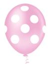 BALÃO BOLINHA - PIC PIC Nº 10 - ROSA BABY E BRANCO - Pacote com 25 unidades