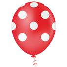 BALÃO BOLINHA - PIC PIC Nº 10 - VERMELHO E BRANCO - Pacote com 25 unidades