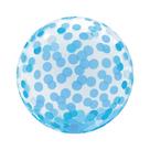 Balão Bubble Estampado Confete Azul - 18 polegadas - 45cm