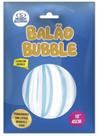 Balão Bubble Estampado Listrado Azul 18" (45cm) Mundo Bizarro