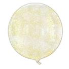 Balão Bubble Transparente com Glitter Amarelo - 18" 45cm - 01 Unidade - Partiufesta - Rizzo