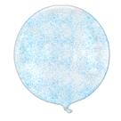 Balão Bubble Transparente com Glitter Azul Claro - 11" 26cm - 1 unidade - PartiuFesta - Rizzo