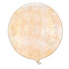Balão Bubble Transparente com Glitter Laranja - 18" 45cm - 1 unidade - Rizzo