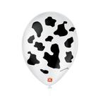 Balão de Festa Decorado Vaquinha - Branco e preto 9" 23cm - 25 Unidades - Balões São Roque