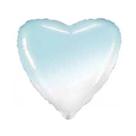 Balão de Festa Metalizado 20" 50cm - Coração Gradient Azul Baby - 01 Unidade - Flexmetal - Rizzo Balões