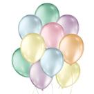 Balão de Festa Perolado - Cores - 7" 18cm - 50 Unidades - São Roque
