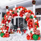 Balão de Natal Garland Arch Kit Bonropin com 50 balões de látex vermelhos e 40 brancos Balão de Natal Garland Arch Kit Bonropin com 50 balões de látex vermelhos e 40 brancos
