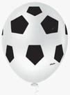 BALÃO DECORADO BOLA FUTEBOL - BRANCO COM PRETO - PIC PIC Nº 10 - Pacote com 25 unidades
