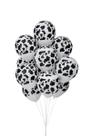 BALÃO DECORADO VACA MALHADA - BRANCO COM PRETO - PIC PIC Nº 10 - Pacote com 25 unidades