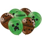Balão Decorativo Bexiga Temática Especial Minecraft Aniversário - 25 Unidades - Festcolor Balão Decorativo Bexiga Temática Especial Minecraft Aniversário - 25 Unidades - Festcolor