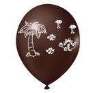 Balão Dinossauro Marrom e Branco - 9 Polegadas - 25 unidades