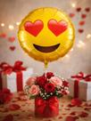 Balão Emoji Coração Metalizado 45cm Festa Decoração Enfeite