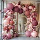 Balão Garland Arch Captank Dusty Rose Pink Recheado Duplo
