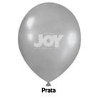 Balão Joy N8 prata com 50 unidades