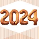 Balão LHOAVWE 2024 número 40 polegadas laranja para o ano novo Balão LHOAVWE 2024 número 40 polegadas laranja para o ano novo