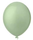 BALÃO LISO REDONDO - PIC PIC Nº 16 - VERDE EUCALIPTO - Pacote com 12 unidades