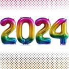 Balão Lovoir 2024 Gradient Rainbow Number 100cm Foil Balão Lovoir 2024 Gradient Rainbow Number 100cm Foil
