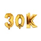 Balão Metalizado 30k Comemoração Números Grandes 1m Dourado Balão Metalizado 30k Comemoração Números Grandes 1m Dourado