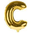 Balao metalizado 40cm dourado letra c