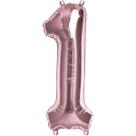 Balao metalizado 40cm rose gold numero 1