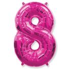 Balao metalizado 75cm rosa numero 8