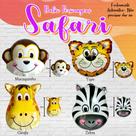 Balão Metalizado Animais Safari 4 Unidades Macaco, Zebra, Leão e Girafa.