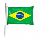 Balão Metalizado Bandeira Do Brasil 14 = 40cm 6 unidades + pega-balão