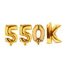 Balao Metalizado Comemoração 550k Seguidores Dourado Kit 4un
