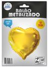 Balão Metalizado Coração Ouro 10" (25cm) Mundo Bizarro