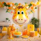 Balão Metalizado Decoração Festa Mini Cabeça De Girafa 45cm Balão Metalizado Decoração Festa Mini Cabeça De Girafa 45cm