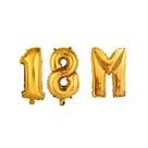 Balão Metalizado Dourado Comemoração 18M Instagram TikTok Balão Metalizado Dourado Comemoração 18M Instagram TikTok