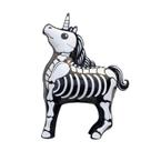 Balão Metalizado Halloween Skeleton Unicorn 4D inflável x1