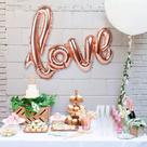 Balao metalizado love faixa festa decoração casamento declaração de amor surpresa inflavel
