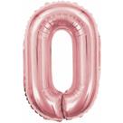 Balao metalizado numero 0 rose 40cm. - MAKE+