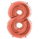 Balão Metalizado Número 8 Rosé Gold - 14'' (36 cm)