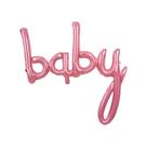 Balão Microfoil Escrita Baby Rosa 3D - 1 unidade - 85cm (33'') - Balões São Roque - Rizzo