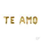 Balão N14 Kit Frase Te Amo Dourado São Roque - Sao Roque