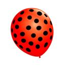 Balão n9 25 un bolinha vermelho e preto São Roque