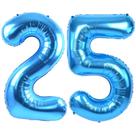 Balão Numérico TONIFUL 25 Blue Foil Mylar 102 cm Aniversário