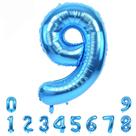 Balão Numérico TONIFUL 40cm Blue Foil Mylar Digital 9