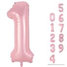 Balão Número 1 Rosa Pastel Lingqiang - 40 Polegadas - Alumínio Balão Número 1 Rosa Pastel Lingqiang - 40 Polegadas - Alumínio