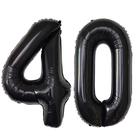 Balão Número 40 - Preto, Colorido e Formato Elves (100cm)