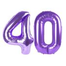 Balão Número 40 Roxo Kelfuoya 40 Polegadas de Alumínio