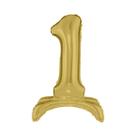 Balão Número Gigante Dourado Com Base Para Chão 75 Cm Balão Número Gigante Dourado Com Base Para Chão 75 Cm