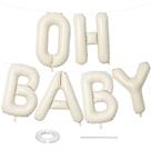 Balão OH BABY de 40 polegadas bege para decoração de chá de bebê