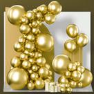 Balão PartyWoo Metallic Gold 140 unidades de tamanhos diferentes Balão PartyWoo Metallic Gold 140 unidades de tamanhos diferentes