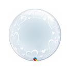 Balão Qualatex Bubble 24 Polegadas-61cm Estampado Corações