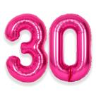 Balão SUWEN 30th Hot Pink Number 30 Foil 40 polegadas
