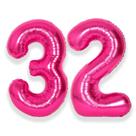 Balão SUWEN 40 polegadas Hot Pink Number 32 Foil Helium