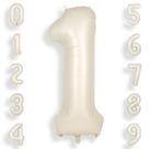 Balão SUWEN Número 1 Creme Branco 40cm Foil Helium